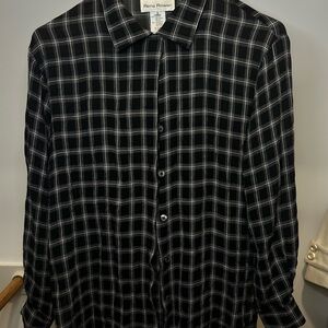 Vintage black and white collared shirt